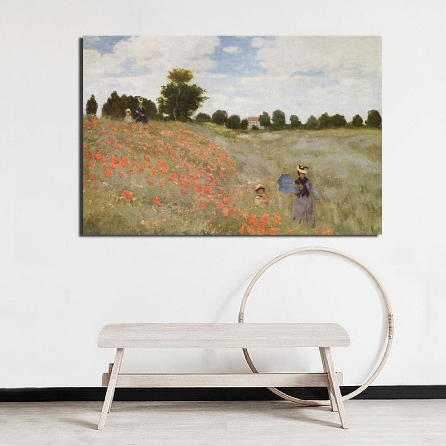 水墨画 掛け軸 悟桐双兎 謝陽画 兎 中国 張大千大風堂 カラー 箱付